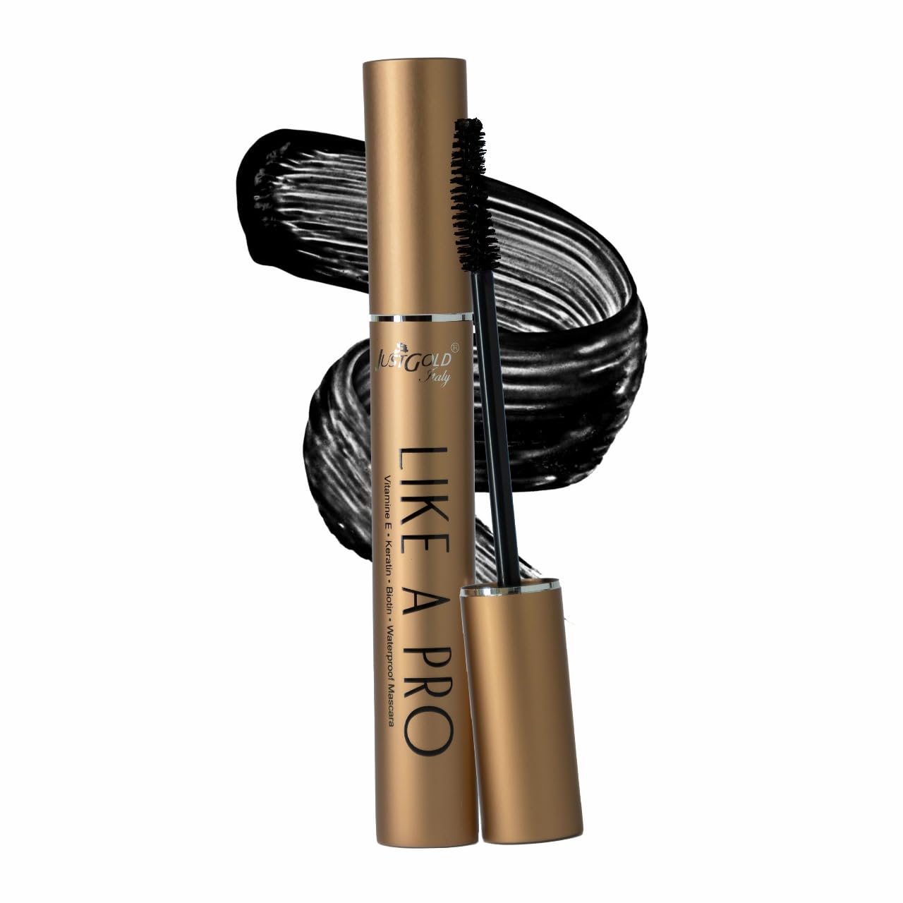 Justgold Like A Pro Mascara With Keratin, Biotin, Vitamin E And Arginine Safe For Sensitive Eyes