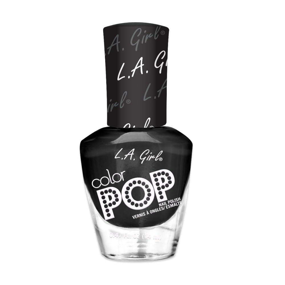 L.A. Girl Color Pop Nail Polish with Diamond Powder, Darkness GNL840
