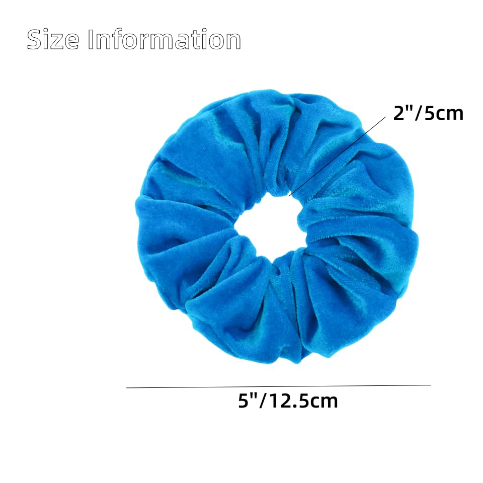 2 Pcs Blue Color Large Size Scrunchies For Women Hair Elastic Bands