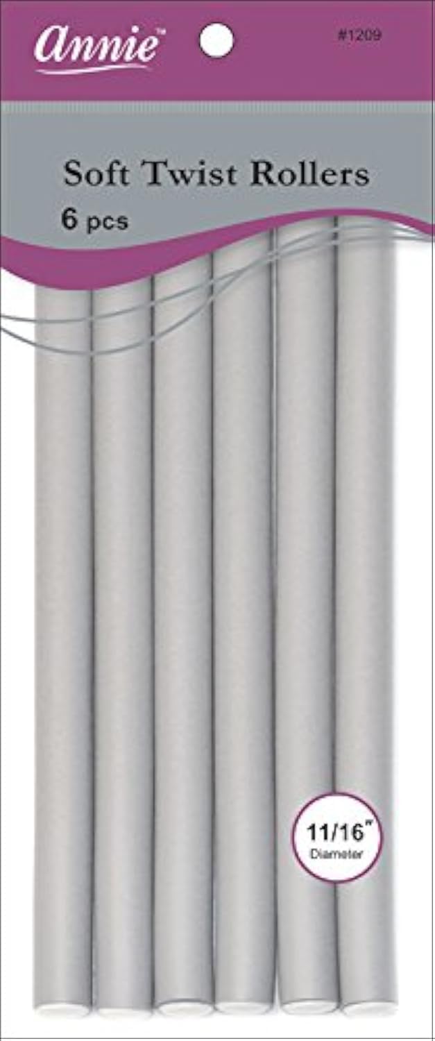 Annie 01209 Soft Twist Rollers, Gray, 6 Count