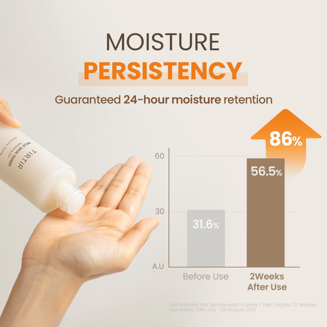 Tirtir Milk Skin Toner | Deep Moisturizing, Instant Glow, 2% Niacinamide, Rice Bran Extract, Ceramide, Panthenol, Cruelty-Free,