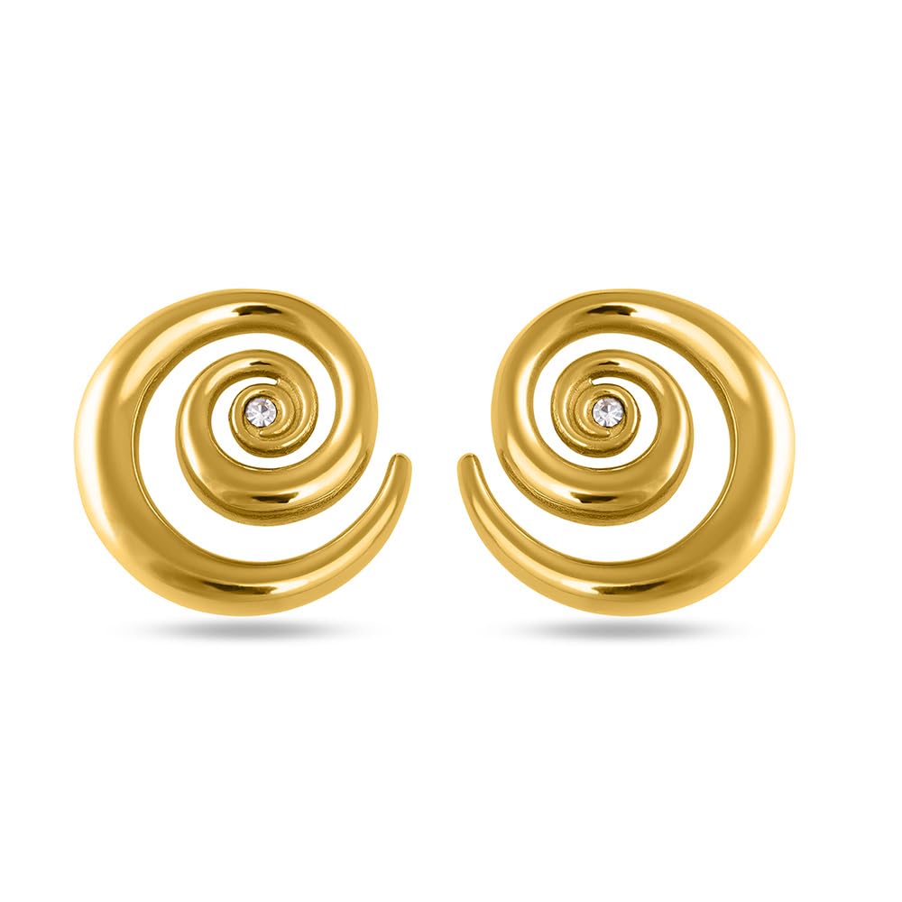 Palmonas 18K Gold Plated Cosmic Swirl Earring For Women  Gift For Girls & Women | Waterproof & AntiTarnish Earrings