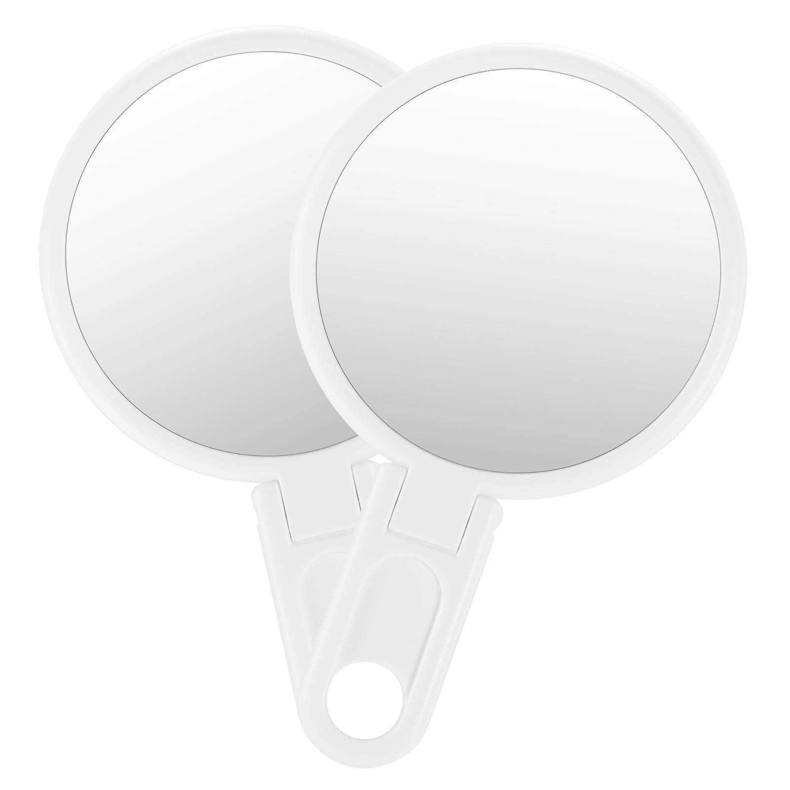 Omiro Small Hand Mirror, 3 Inches Mini Hand Held Compact Folding Mirror For Men Women (White, Pack Of 2)
