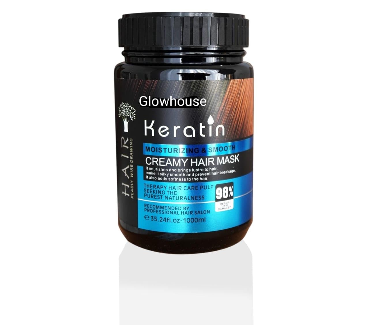Glowhouse Fresh Keratin Spa Cream Hair Mask Moisturizing & Smoothing For Dry Damaged For All Hair Type (800G),1 Count