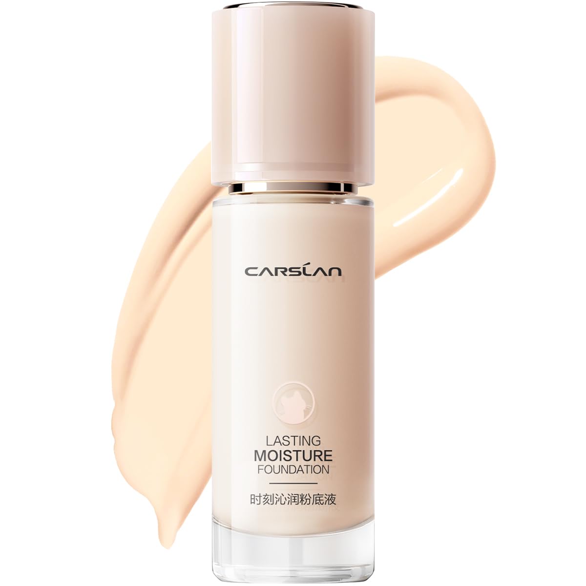 Carslan Lasting Moisture Foundation, 24H Longlasting Medium Coverage Dewy Finish Face Makeup, Poreless, Lightweight, Waterproof,