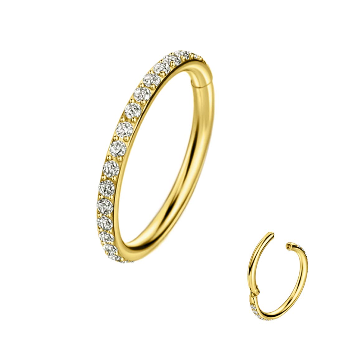 Conch Piercing Jewelry 16g Surgical Steel Cartilage Hoop Earring 12mm 316L Surgical Steel Hoop Nose Ring Gold Nose Ring 16 Gauge