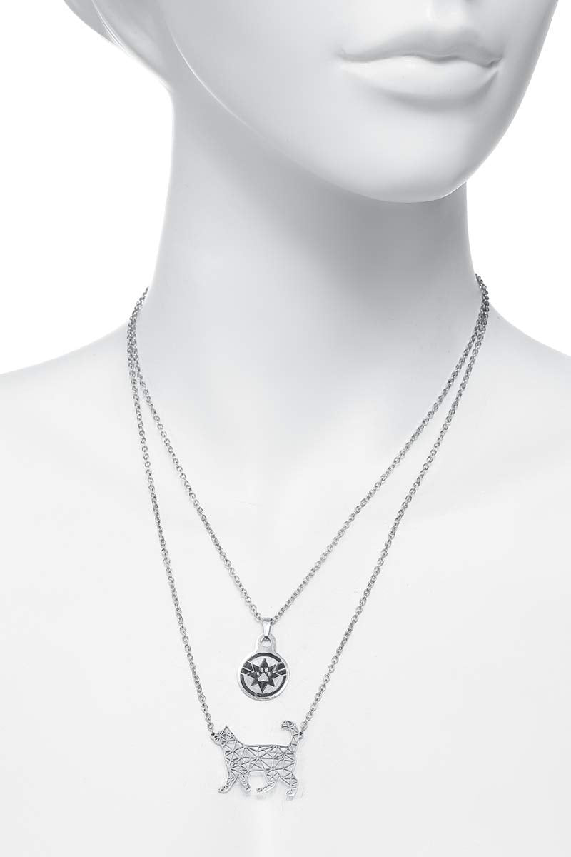 Marvel Captain Marvel Goose Silver 2 Tiered Pendant Necklace