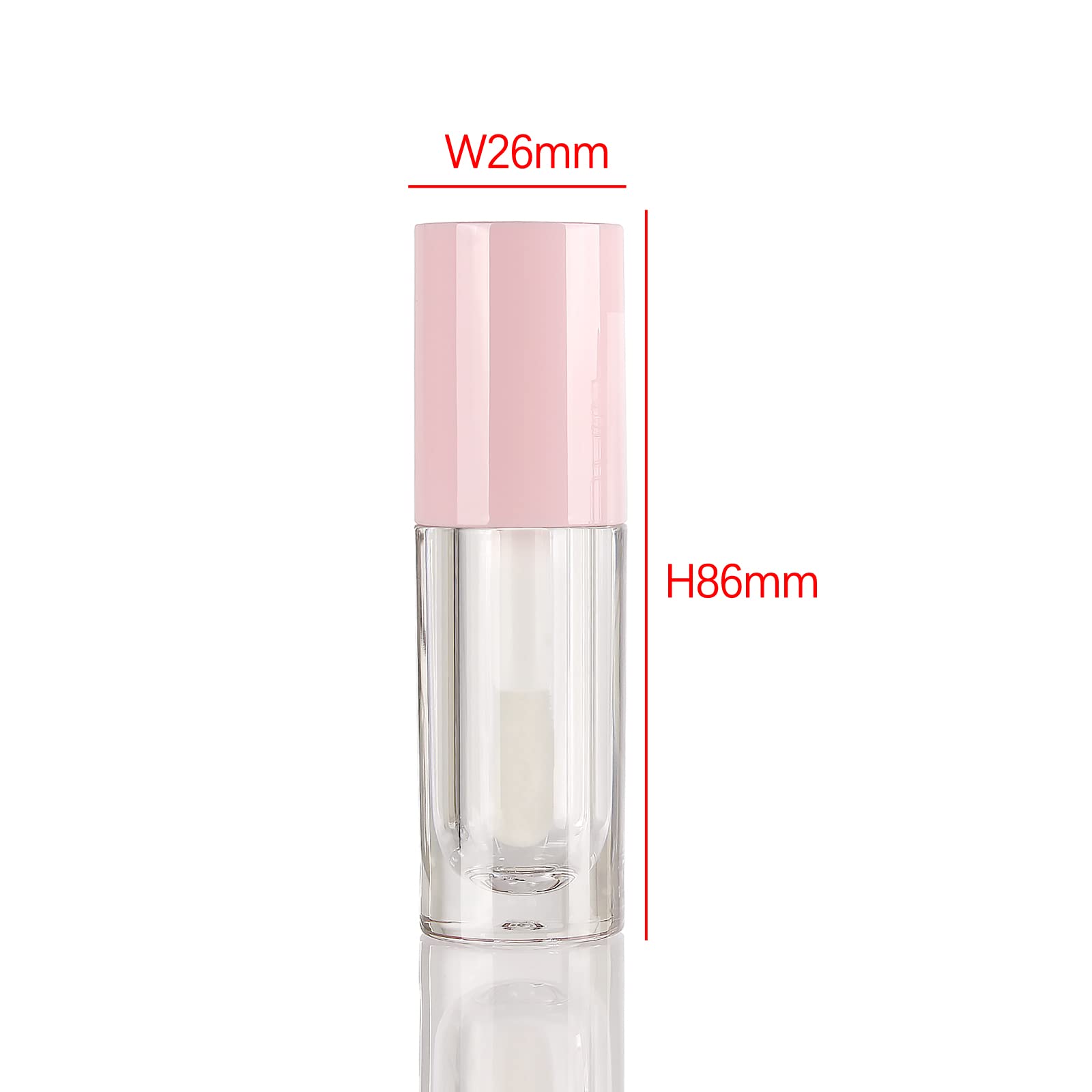 Cosidea 50Pcs Empty Pink 6Ml Big Doe Foot Wand Lip Gloss Tubes Round Chunky Lipgloss Tubes Containers Wholesale With Thick Large