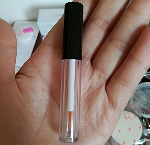 6PCS 0.06oz Empty Upscale Plastic Eyeliner Vials Tube Bottle Refillable Eyelash Growth Liquid Container Clear Mascara Bottle wit