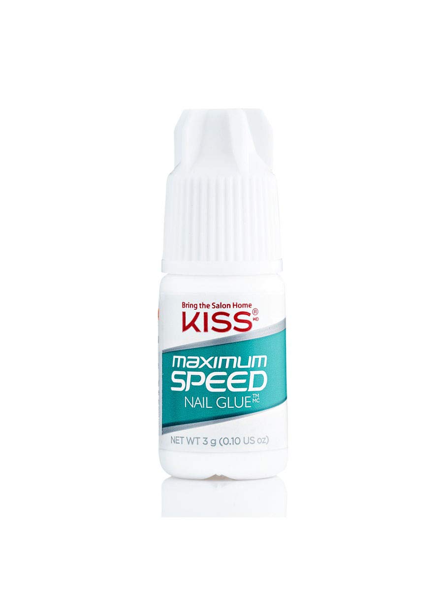 KISS Maximum Speed Nail Glue, Clear, 0.1 Ounce, Cyanoacrylate, Gloss Finish, Model BK135