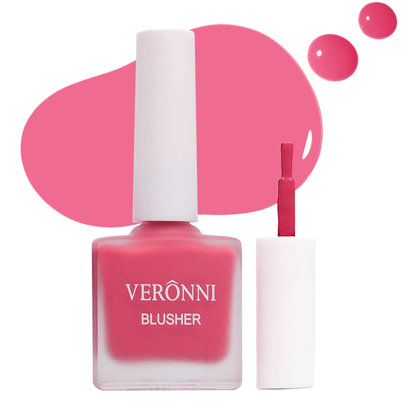 Veronni Liquid Blush -Fruit Juice Liquid Blusher,Vegan Face Blush Waterproof Long Lasting Blushes,Cruelty-Free With Shimmery Fin