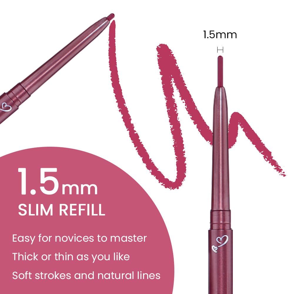 Kaely 1.5Mm Skinny Gel Eyeliner Pencil,Berry Pink Cat Eye Liner Makeup Pen,Cream Smooth Eyeliner Crayon,Delineador De Ojos Contr