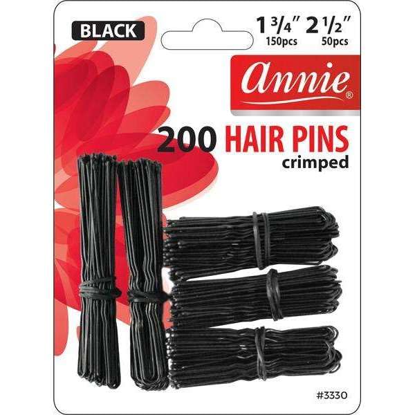 Annie Hair Pins 1 3/4 & 2 1/2 200Ct Black