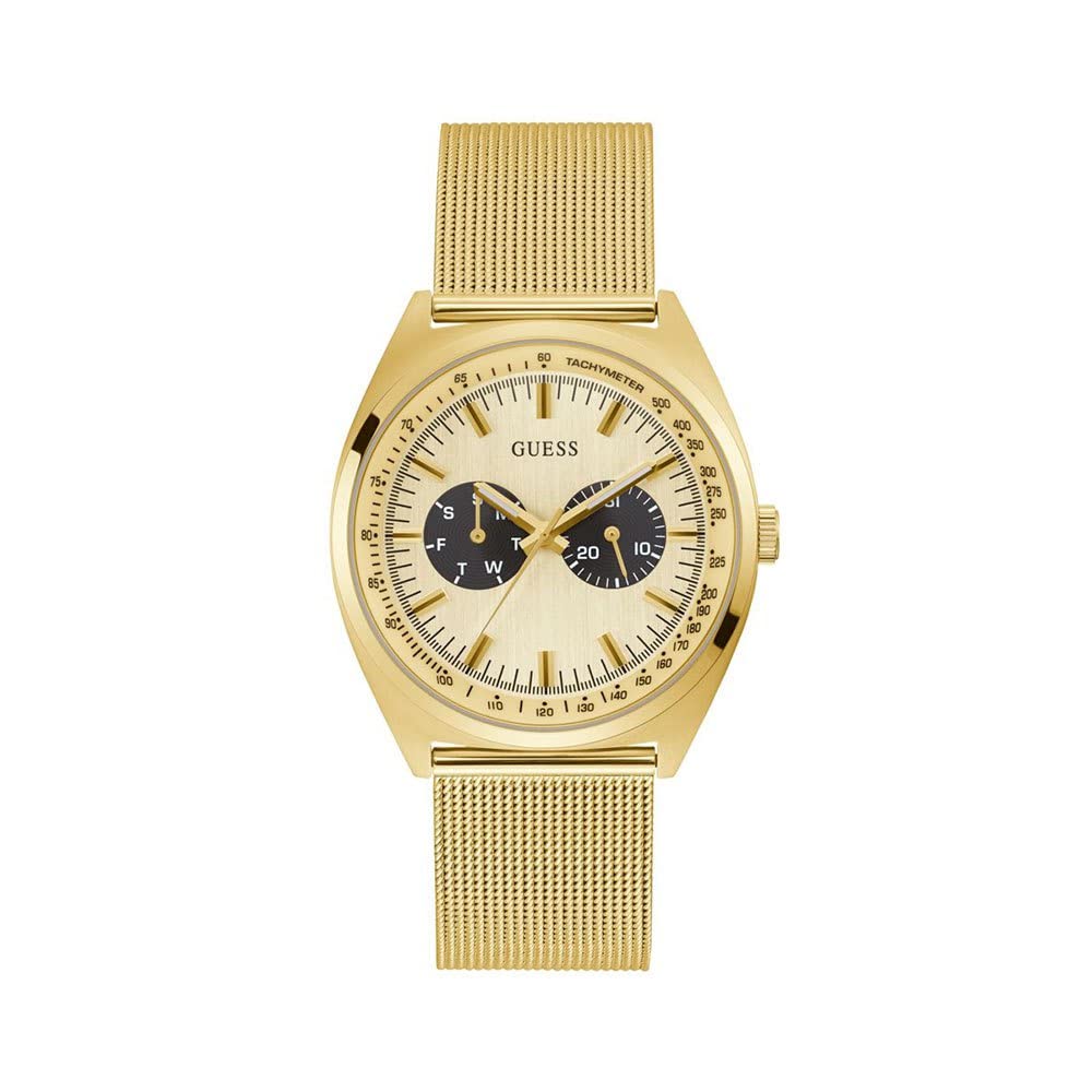Guess Dress Men 42 Mm Gold Dial Analog Watch Gw0336G2