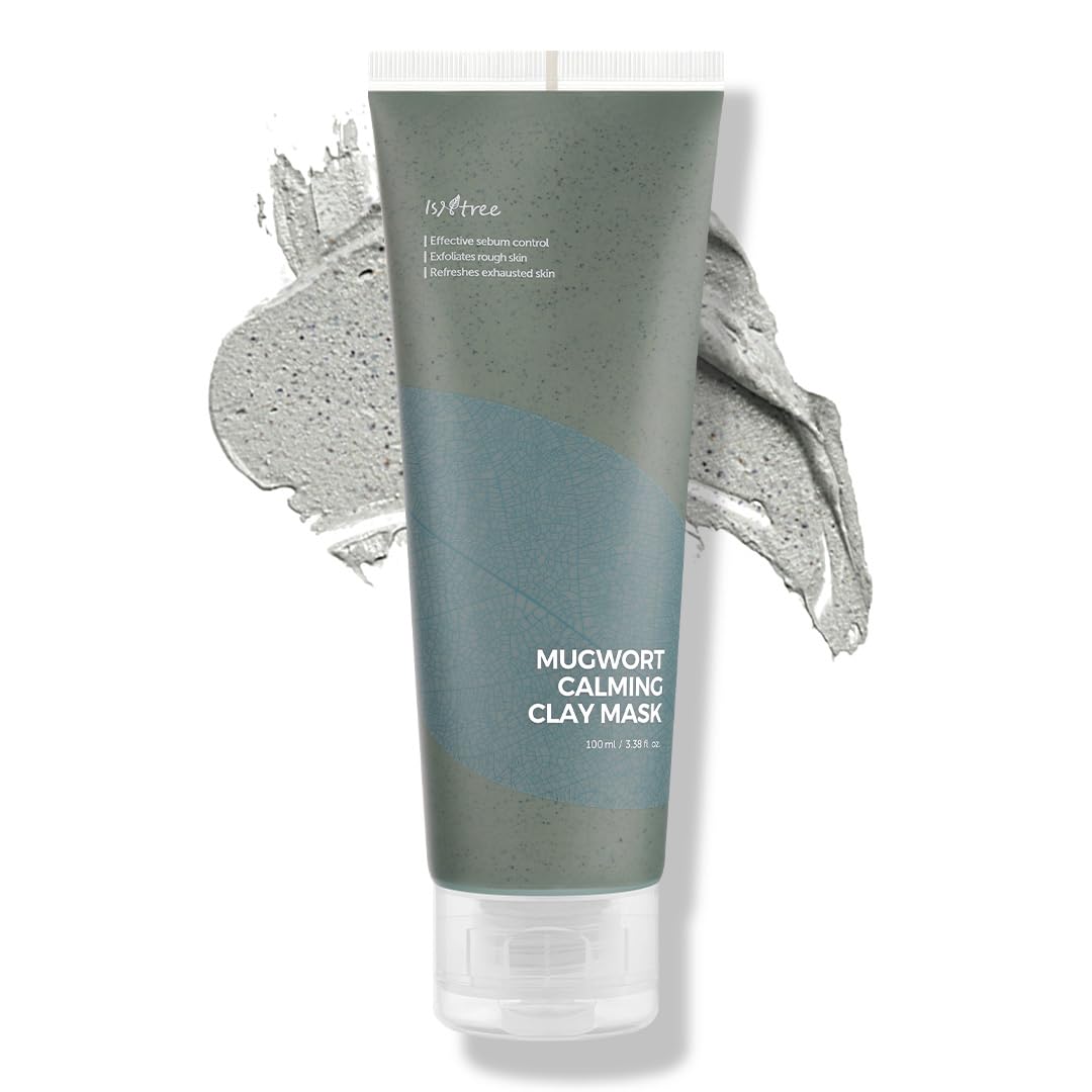 Isntree Mugwort Calming Clay Mask 100Ml, 3.38 Fl.Oz | Sebum Control | Pore Tightening | Exfoliates Rough Skin | Blackheads Care