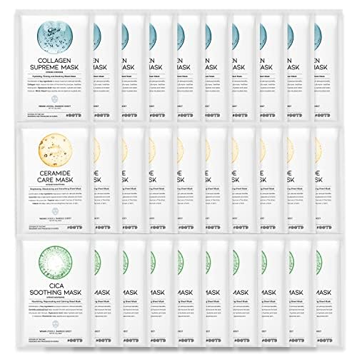 #Ootd Hydrating Soothing Sheet Masks Gift Set For Skincare, Korean Vegan Sheet Mask For Dry, Sensitive Skin, Calming, Smoothing,
