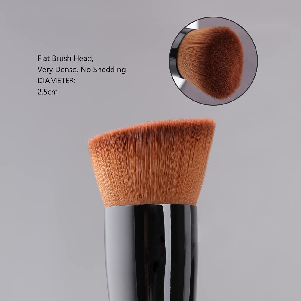 Foundation Brush, Flat Top Kabuki Foundation Brush for Liquid Makeup, Cream, Powder, Travel Size Face Foundation Blending Makeup