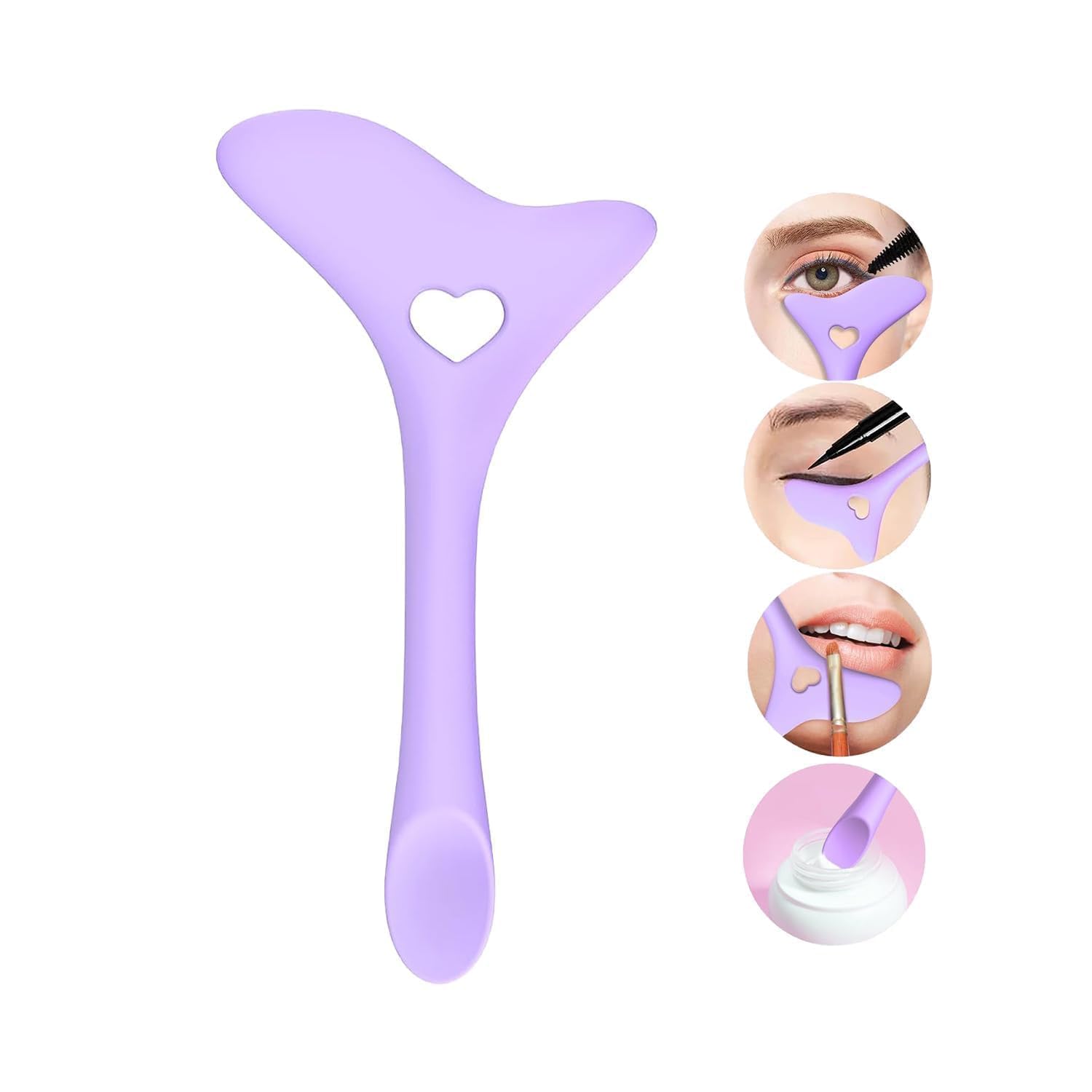 Keli 2 Pcs Silicone Eyeliner Stencil And Face Cream Applicator  Reusable Eye Makeup Guide For Perfect Winged Eyeliner, Cat Eye,