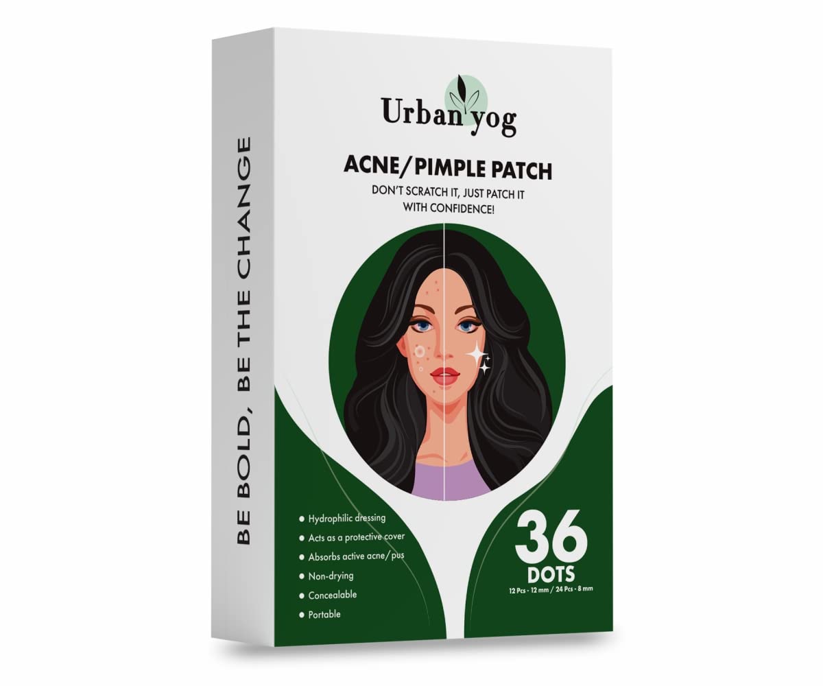 Urban Yog Acne Pimple Patch  Invisible Facial Stickers Cover With 100% Hydrocolloid, Pimple Patches For Face (Circular 36 Dots)