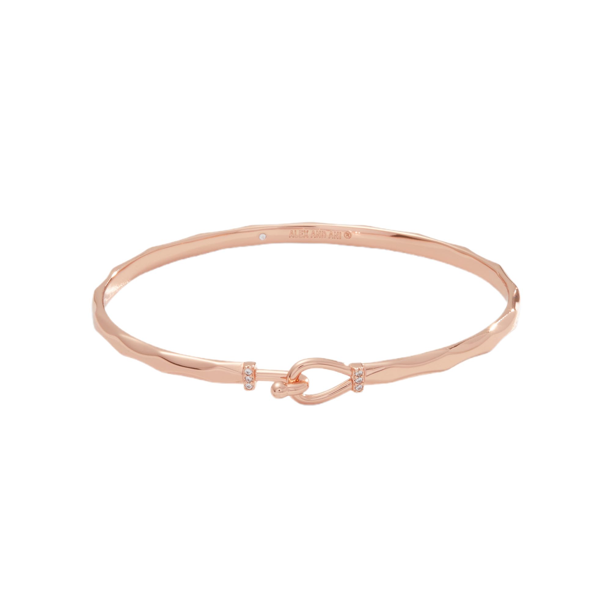 Alex and Ani Faceted Hook Tension Bracelet, Adjustable Bangle with Sleek Finish