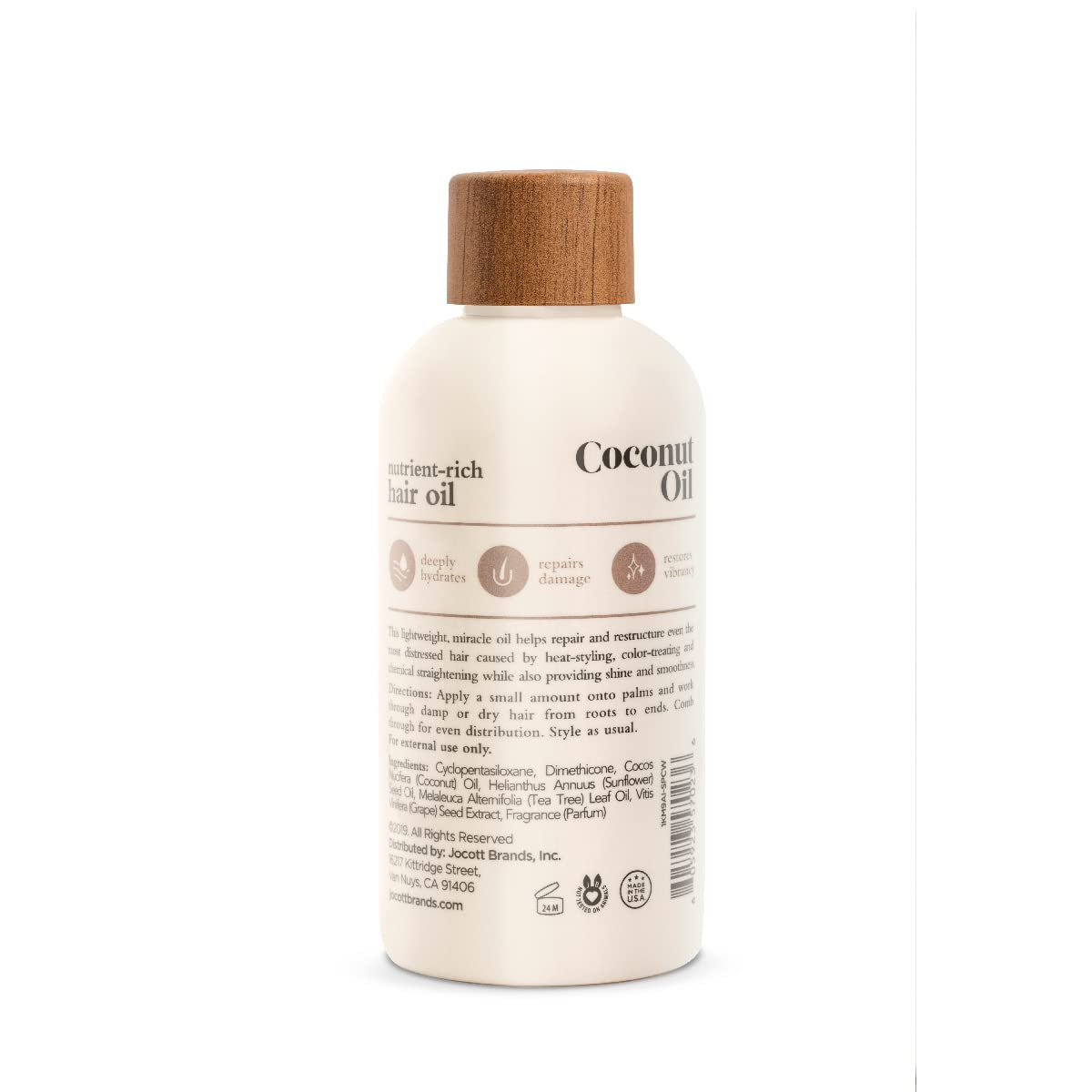 Oliology Coconut Hair Oil - Meds Split Ends, Controls Frizz, Hydrates & Softens - Lightweight Formula Helps Repair Distressed Ha