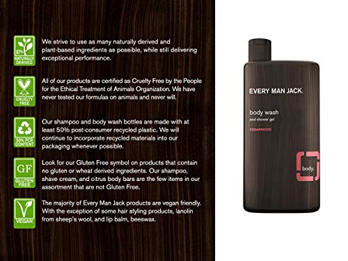 Every Man Jack Body Wash And Shower Gel Cedarwood, 16.9 Ounce