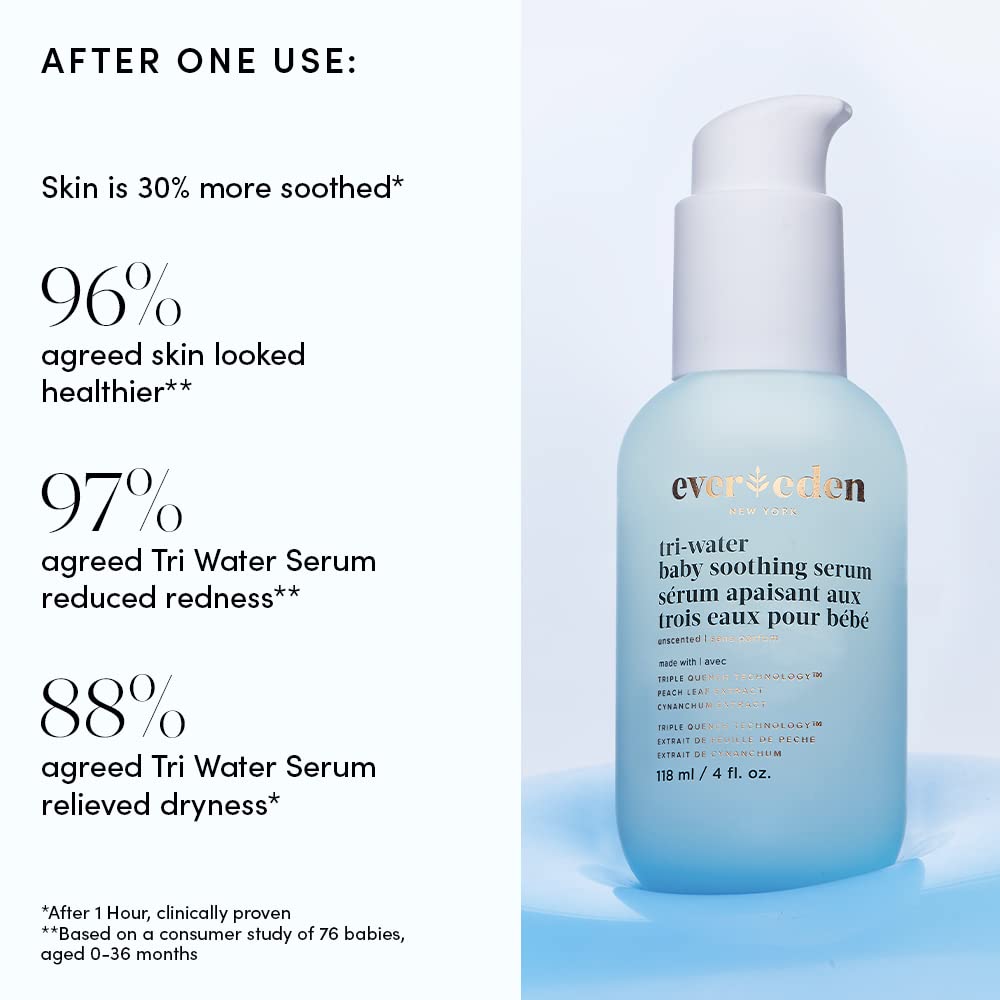 Evereden Tri Water Baby Serum, 4 fl oz. |Clean and Clean Baby Care | Non-toxic and Fragrance Free | Clean Ingredients