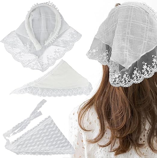 Granthues Hair Scarf For Women Head Scarf For Girls Hair Bands Bandana White Lace Headband For Women Bandana Scarf For Girls Sty