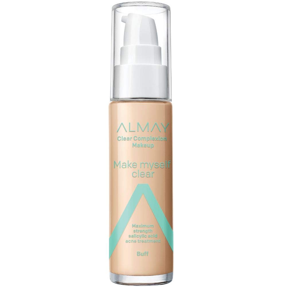 Almay Foundation, Acne Face Makeup with Salicylic Acid, Face Makeup with Skincare Ingredients, Matte Finish, Hypoallergenic, Cru