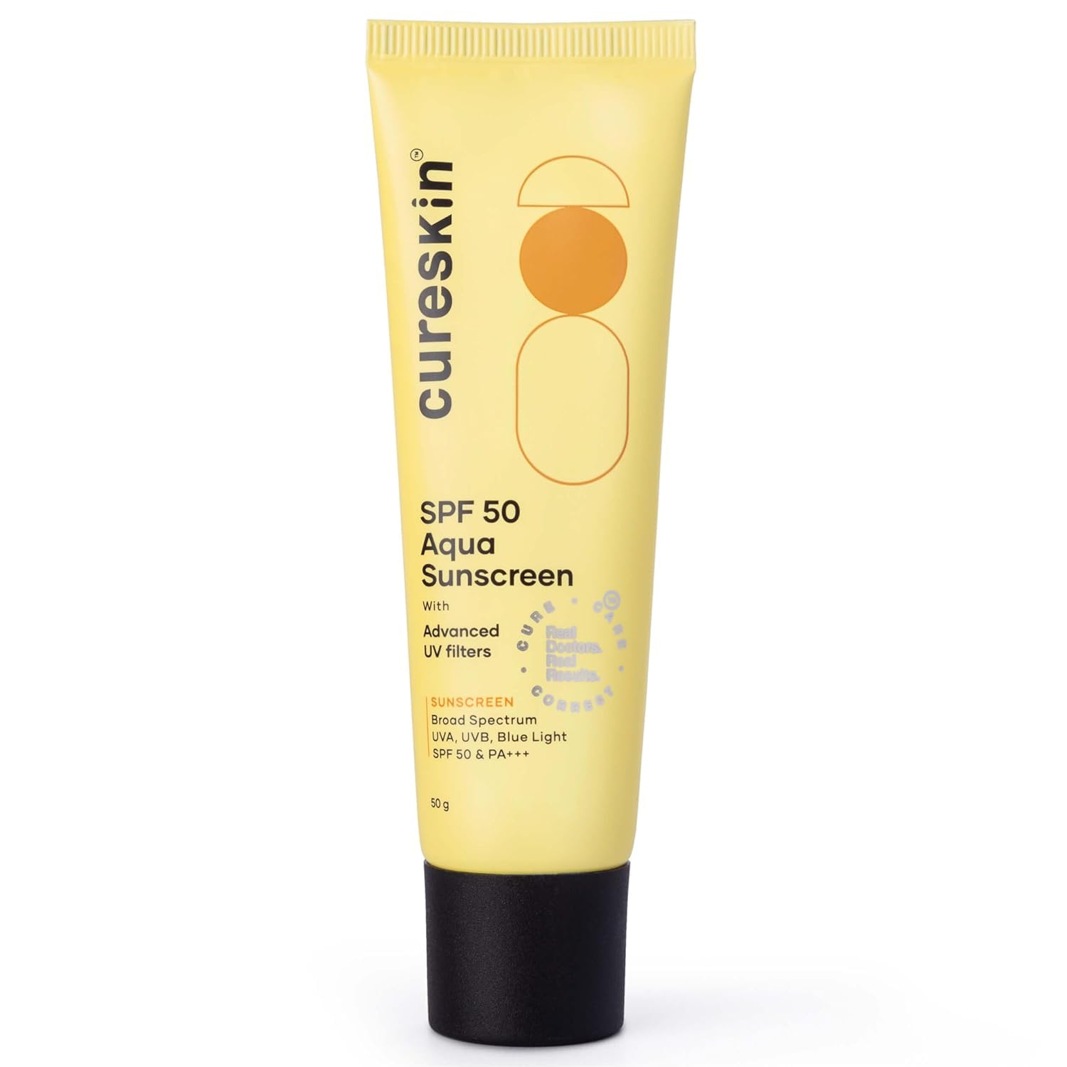 Cureskin SPF 50 Aqua Sunscreen with Advanced UV Filters | Broad Spectrum Sun, UVA, UVB, Blue Light Protection, SPF 50 & PA+++, 1