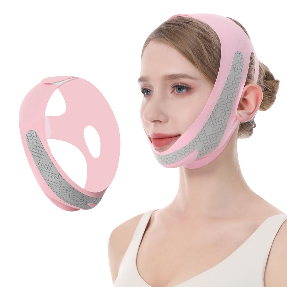 CGYISOL Graphene V Line Lifting Mask, Face Lifting Belt for Sleeping, Adjustable Lifting Straps, Double Chin Reducer, Jawline Ph