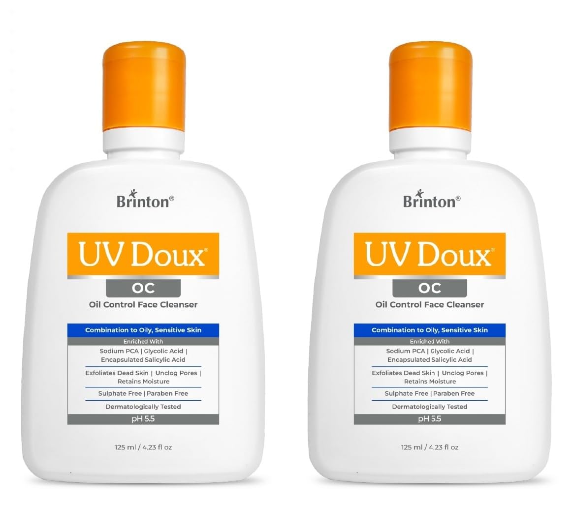 Brinton Uv Doux Oc Face Cleanser For Oily & AcneProne Skin | With Encapsulated Salicylic Acid, Glycolic Acid & Sodium Pca | Unc