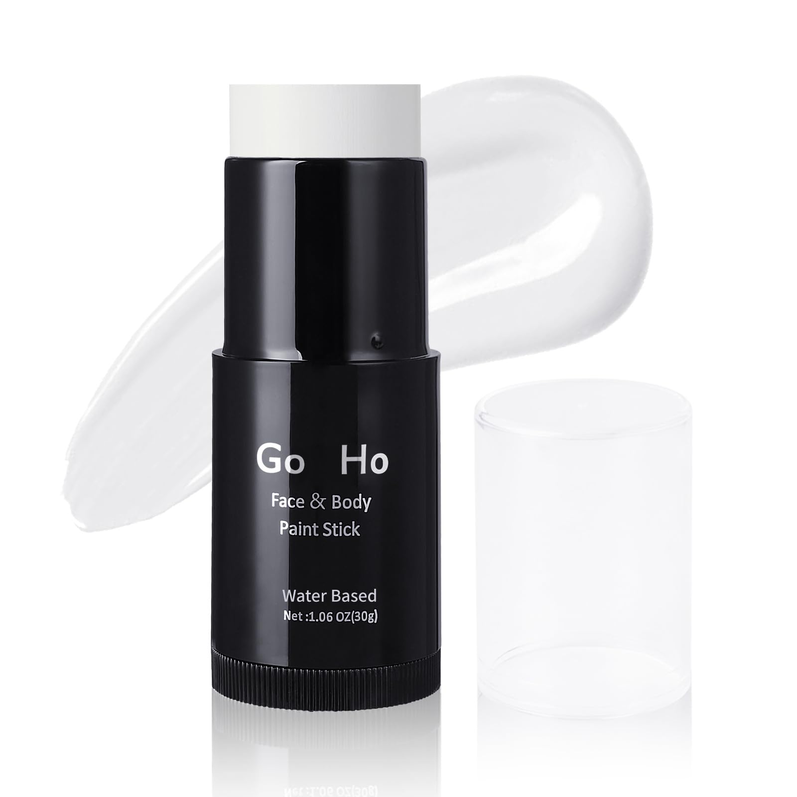 Go Ho White Face Paint,Easily Washable Formula Face Paint Stick,Non-toxic Full-coverage Cream to Powder White Face Body Paint fo