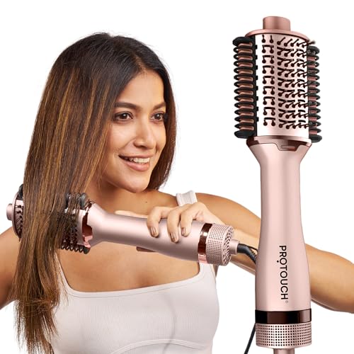 Protouch Born To Shine 2In1 Styling Blow Brush | Hair Dryer & Volumizer Brush | Straightens, Smooths & Adds Shine | Ceramic Ba