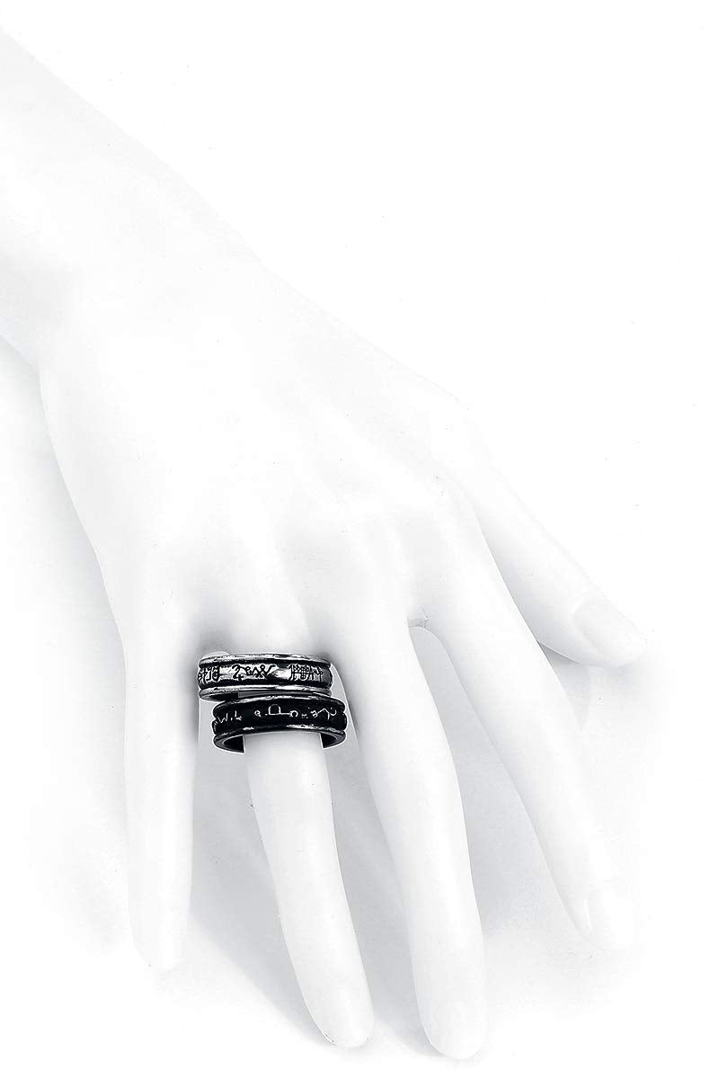 Angel White and Demon Black Sigil Rings (Size Q , US 8.5)