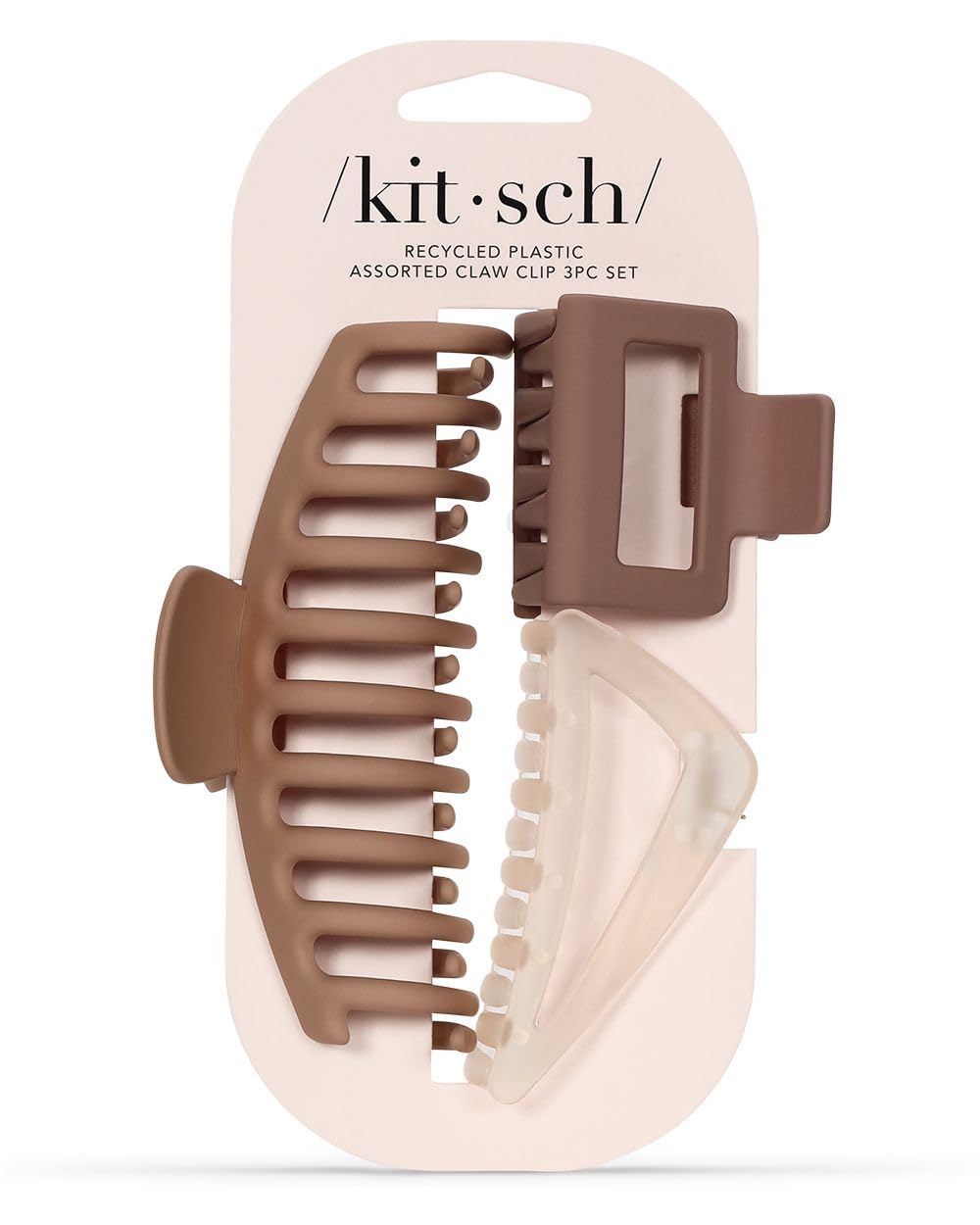 Kitsch Large Assorted Hair Clips for Women - Medium Open Shape Hair Claw Clips for Thick Hair | Small Open Shape Hair Clip & Big
