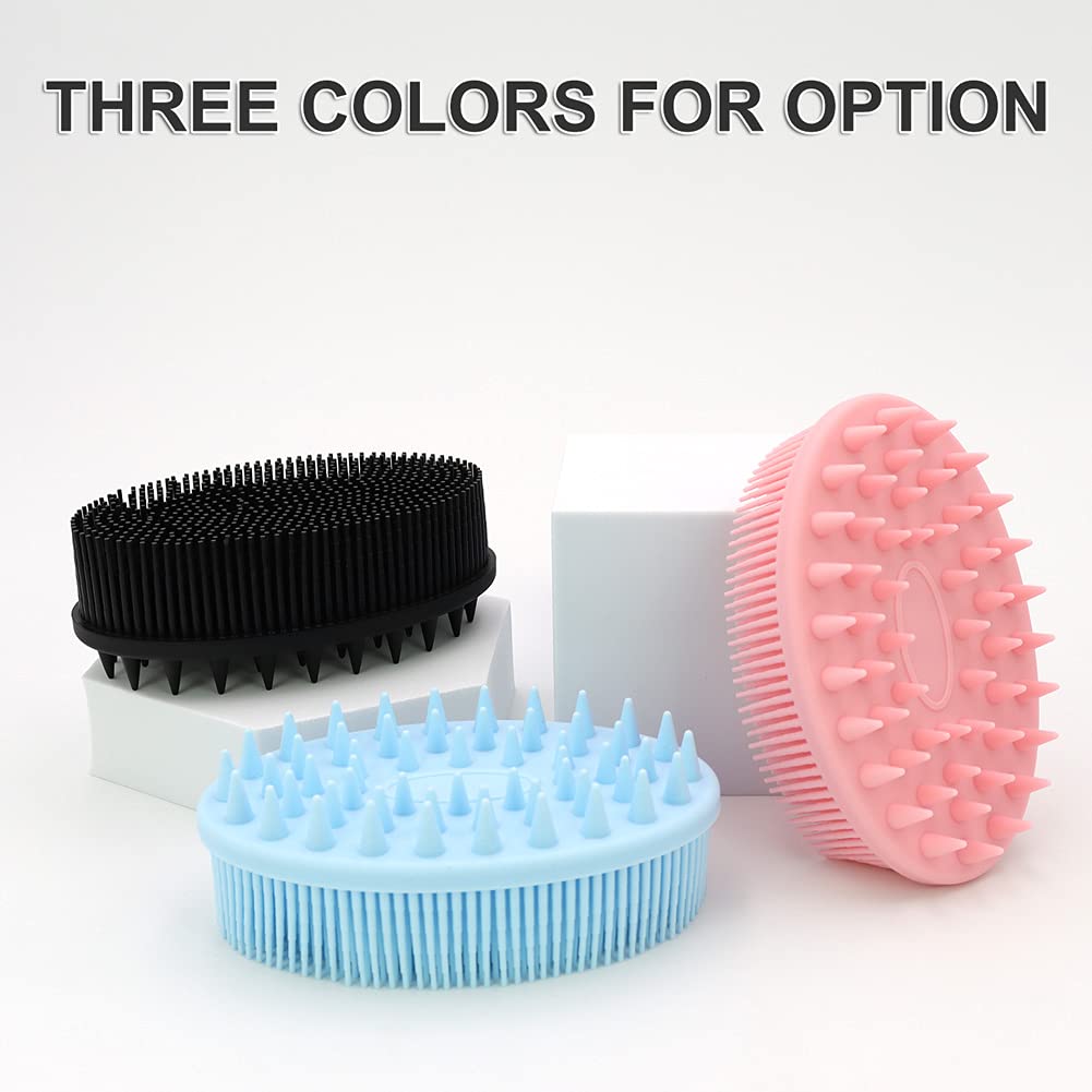 Upgrade 2 In 1 Bath And Shampoo Body Brush, Silicone Exfoliating Body Scrubber For Use In Shower, Premium Silicone Loofah, Head