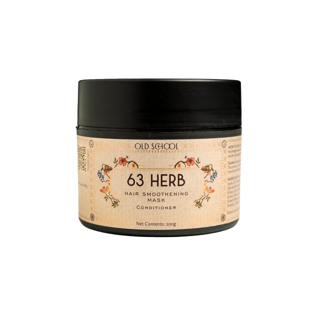 Old School Rituals 63Herb Hair Smoothening Mask (Conditioner) | Deep Conditioning For Frizz Control | Silicone Paraben Sulphate