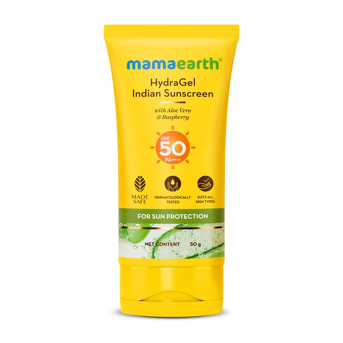 Mamaearth Hydragel Sunscreen | Spf 50 & Pa++++ Sun Protection | Helps Fight Uva & Uvb Rays With Aloe Vera & Raspberry | Hydratin