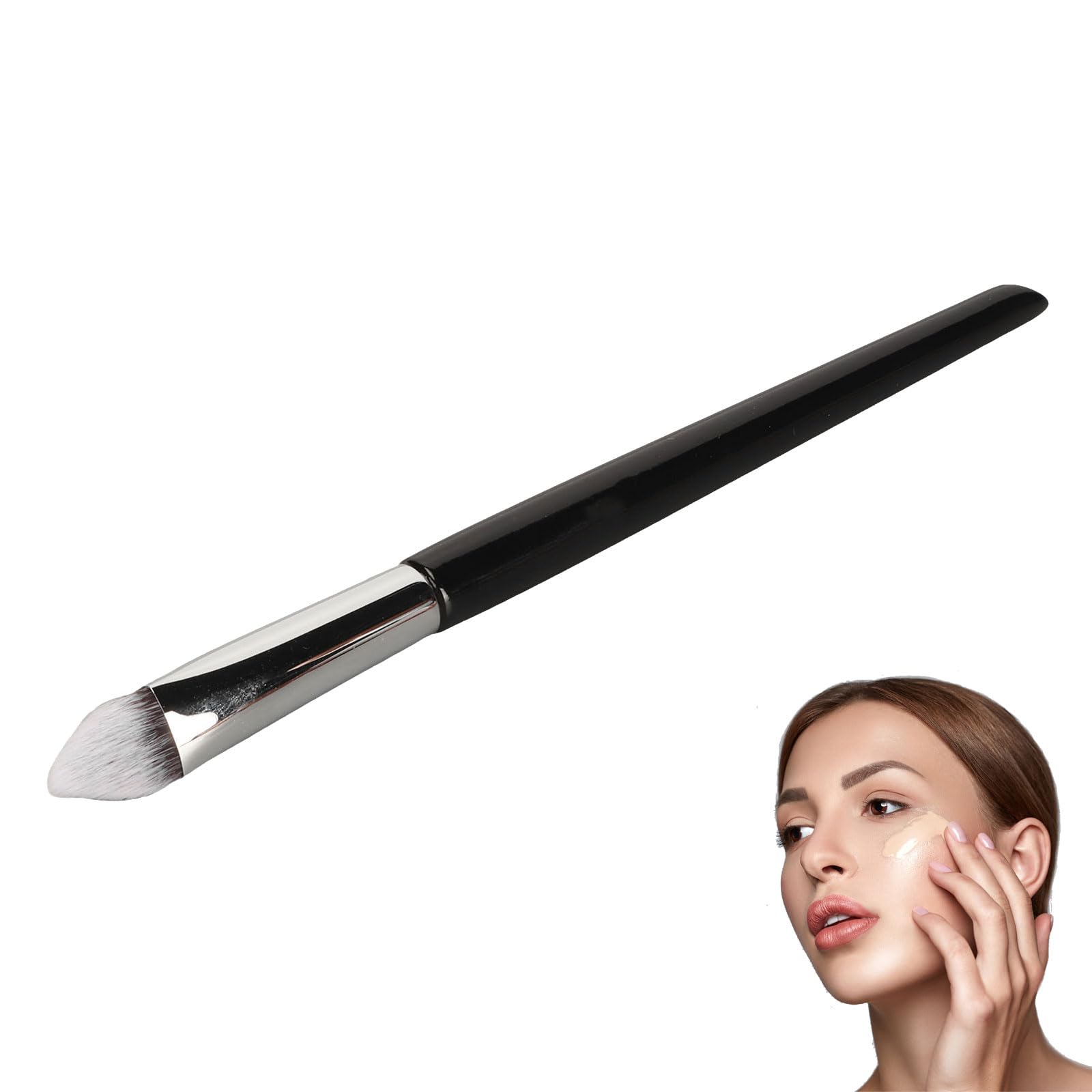 Concealer Brush Under Eye, Angled Concealer Brush, Triangular Head Concealer Brush, Brush Soft Hair Makeup Highlighter Brush for