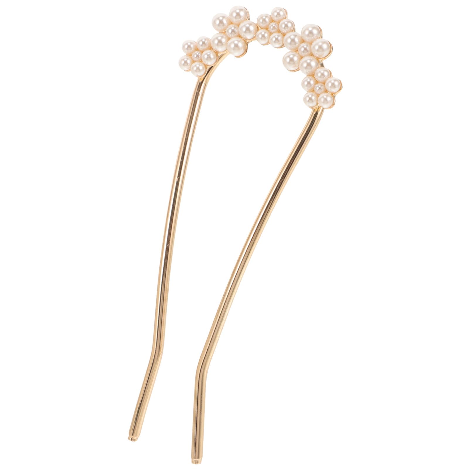 NOLITOY Pearl French Hair Pins, U Shaped Hair Fork Sticks Buns Updo Hair Accessories for Women Girls