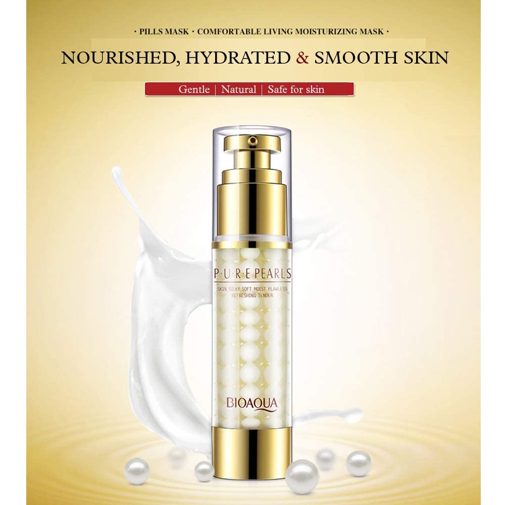 BIOAQUA Pure Hydrolyzed Pearls Skin Silky Moist Flawless Refreshing Tender Nourishing Cells Plants Extracts 60g