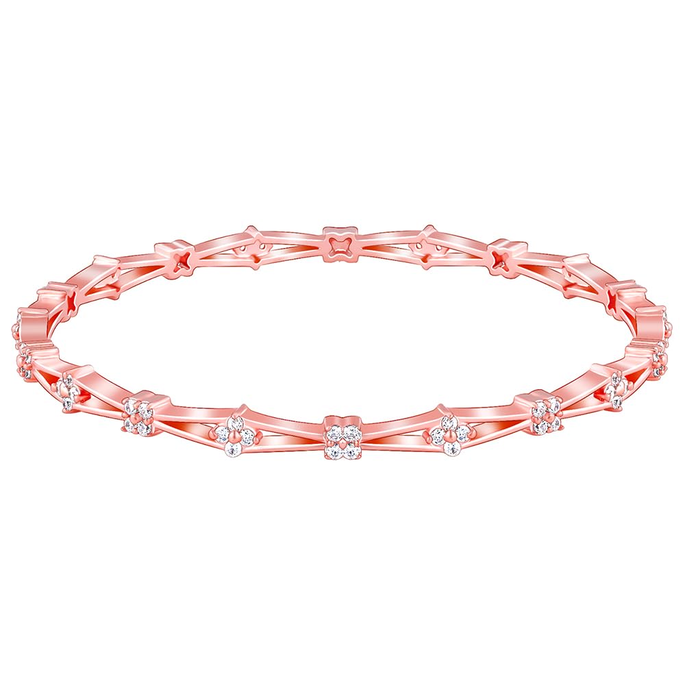 Giva 925 Silver Rose Gold Draped In Floral Bangle| Gifts For Women And Girls | With Certificate Of Authenticity And 925 Stamp | 