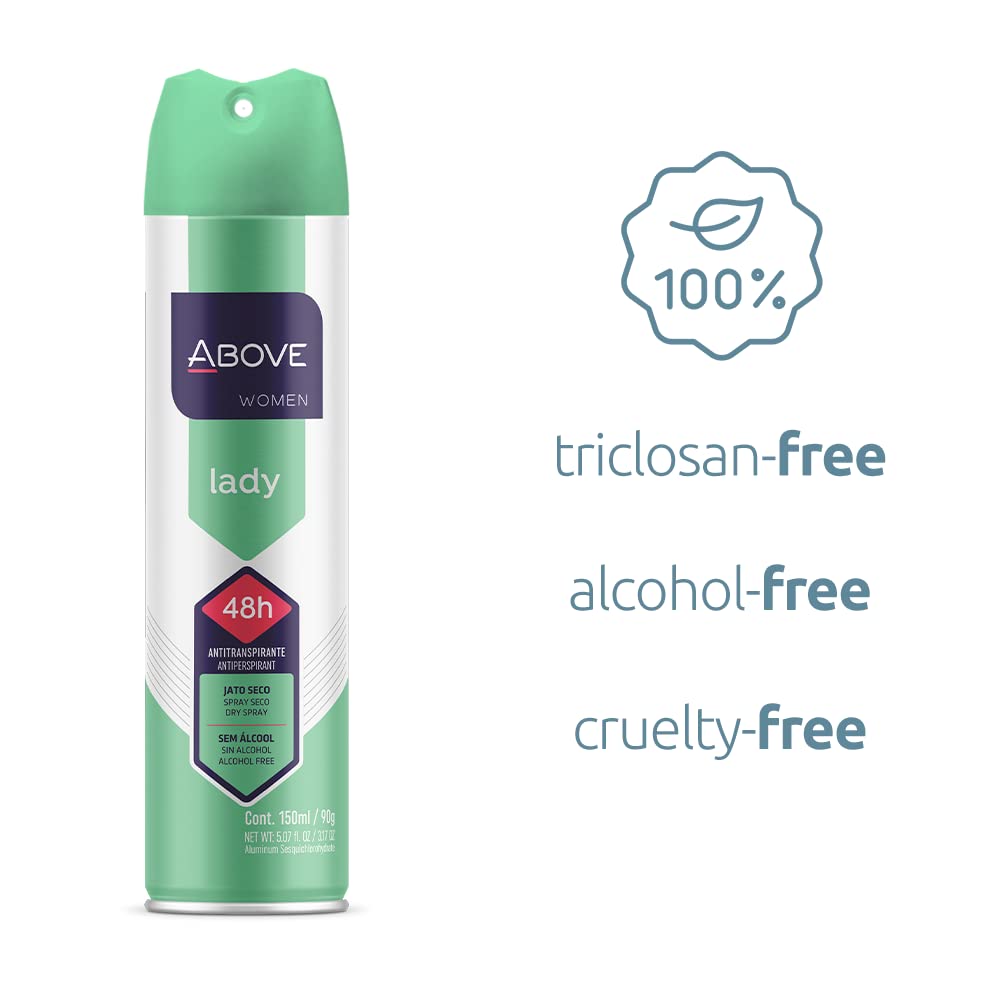 Above Lady - 48 Hours Antiperspirant Deodorant - Dry Spray For Women - Notes Of Verbena, Raspberry And Pomegranate - Protects Ag