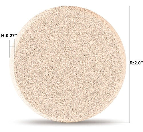 Kooba 2Pcs Round Makeup Sponges With 1 Travel Case, Beauty Face Primer Compact Powder Puff, Blender Sponge Replacement For Cosme