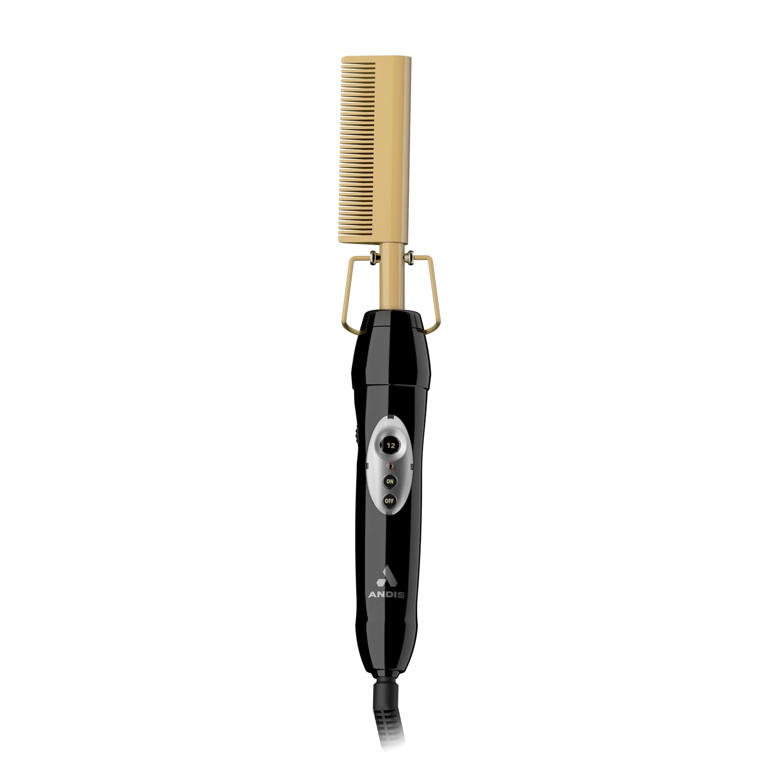 Andis 38335 Professional Heat Ceramic Press Comb For Hair, Straightener - 450F High Heat With Dual Voltage - 20 Adjustable Heat-