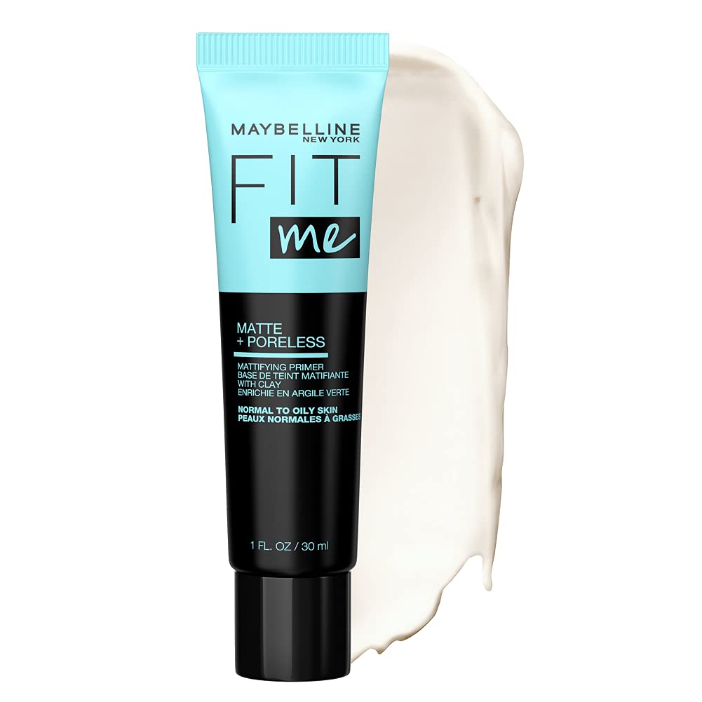 Maybelline Fit Me Matte + Poreless Mattifying Face Primer Makeup With Sunscreen, Broad Spectrum Spf 20, 16Hr Wear, Shine Control