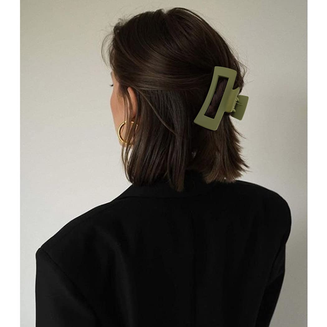 Canitor 4 Pcs Hair Claw Clips, Strong Hold Matte French Design Banana Jaw Non-Slip Clips For Thick Hair And Women