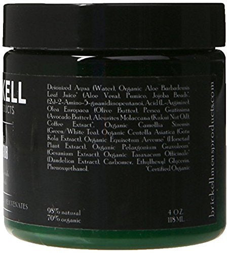 Brickell Men's Renewing Face Scrub for Men, Natural and Organic Deep Exfoliating Facial Scrub Formulated with Jojoba Beads, Coff
