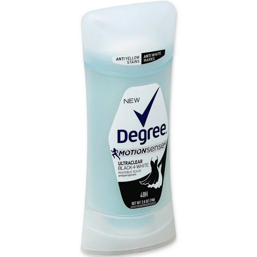 Degree MotionSense UltraClear Black+White Antiperspirant Deodorant Stick, 2.6 oz (Pack of 8)